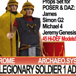 Ancient Rome Legionary Soldier Props Set 3D model