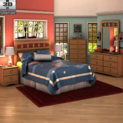 Ashley Benjamin Panel Bedroom Set Low-poly  3D model
