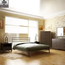 Ashley Sonya Metal Bedroom SET Low-poly  3D model