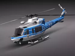 Bell 412 Police Copter 3D model