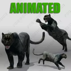 Black Panther Animation Low-poly  3D model