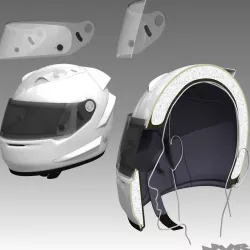 Car Helmet Cutaway 3D model