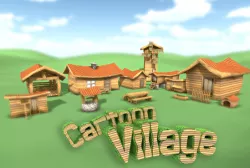Cartoonish Village Low-poly  3D model