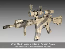 Colt M4A1 SOPMOD Aimpoint Desert Camo 3D model