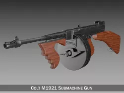 Colt Model1921 Thompson Submachine Gun 3D model