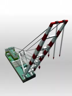 Crane Barge 3D model