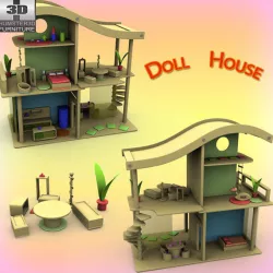 Doll House Set 02 Low-poly  3D model