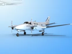 Falcon3D E90 King Air Bare Metal 3D model