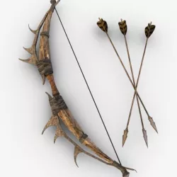 Fantasy Bow and Arrow 3D model