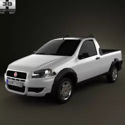 Fiat Strada Short Cab Working 2012 3D model