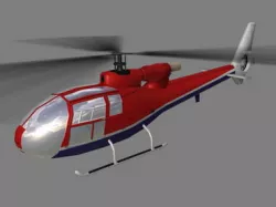 Gazelle V4 Helicopter Low-poly  3D model