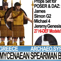 Greek Mycenaean Spearman B Props Poser Daz 3D model