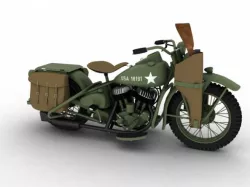 Harley Davidson WLA 1942 WW2 3D model