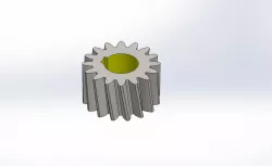 Helical teeth gear with key