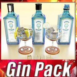 High Detailed Bombay Sapphire Collection 3D model