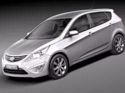 Hyundai Verna Accent 2012 Hatchback 3D Model 3D model