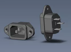 IEC 320-C14 (Qualtek 703W) power inlet
