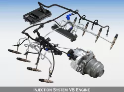 Injection System of a V8 engine 3D model