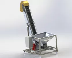 Lifting conveyor with vibrating hopper for Nestlé Russia company