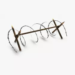 Low poly barbed wire barricade 3D model