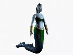 Low poly female naga 3D model