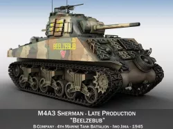 M4A3 Sherman - Beelzebub 3D model