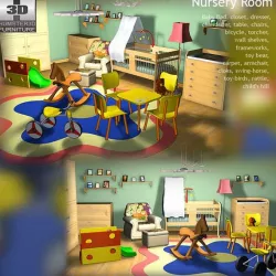Nursery Room 1 Low-poly  3D model