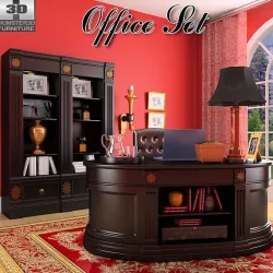 Office Set 19 Classic Low-poly  3D model