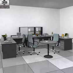 Office Set Low-poly  3D model