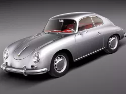 Porsche 356A Coupe 1955 3D model