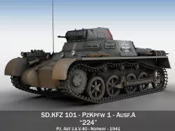 PzKpfw 1 - Panzer 1 - Ausf A - 224 3D model
