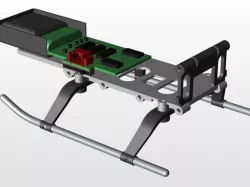 Remote control helicopter Landing gear and electronics subassembly