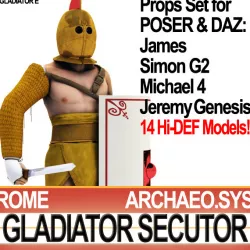 Roman Gladiator Secutor Props Poser Daz 3D model