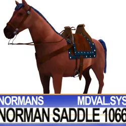 Saddle Medieval Norman Bridle Harness 1066 3D model