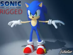 Sonic Rigged 3D model