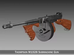 Thompson Model 1928 Submachine Gun 3D model