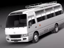 Toyota Coaster 2012 Minibus 3D Model 3D model