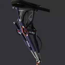 Trimaniple robotic arm animated 3D model