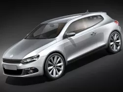 Volkswagen Scirocco 2009 mid-poly 3D Model 3D model