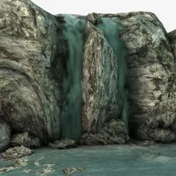 Waterfall Low-poly  3D model