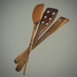 Wooden spatula 3D model
