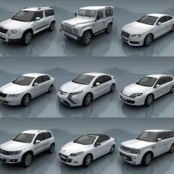 10 - City cars models E Low-poly  3D model