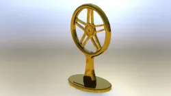 120 Dia Brass Bike Wheel Trophy