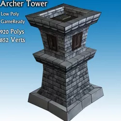 Archer Tower Low-poly  3D model