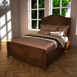Ashley Ashlyn Queen Sleigh Bed Low-poly  3D model