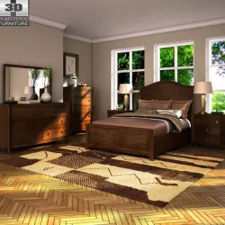Ashley Ashlyn Sleigh Bedroom Set Low-poly  3D model