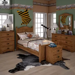 Ashley Camp Huntington Poster Bedroom Set Low-poly  3D model