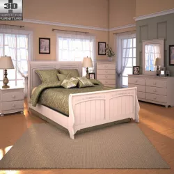 Ashley Cottage Retreat Sleigh Bedroom Set Low-poly  3D model