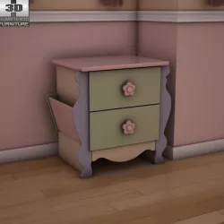 Ashley Doll House Sleigh Nightstand Low-poly  3D model
