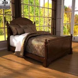 Ashley Leighton Queen Poster Bed Low-poly  3D model